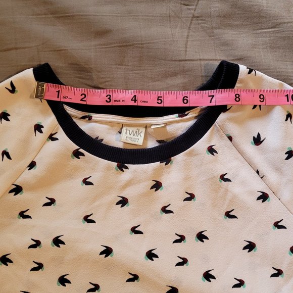 Small Twik Bird Patterned Blouse Crop Top - Picture 6 of 8